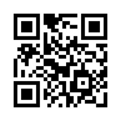 Realistic QR code sample for smartphone   scanning  with website hyperlink inside isolated on white background.