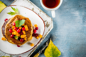 Autumn pumpkin pancakes