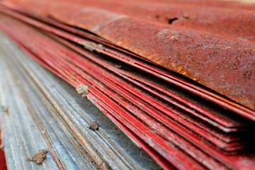 Row of roof tile is overlap in construction area
