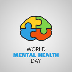 Vector Illustration on the theme World Mental Health Day
