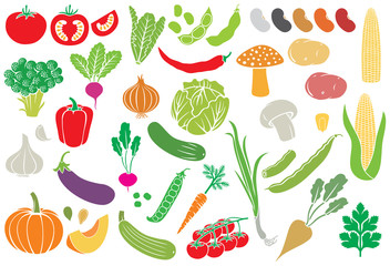 vegetables icon set (vector collection)