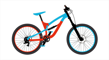 Fototapeta premium Mountain bike in a flat style.