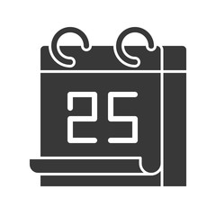 25 day Calendar, Merry Christmas icon set, solid design