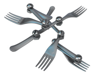 Fototapeta premium Fork Metal Unfolding Abstract