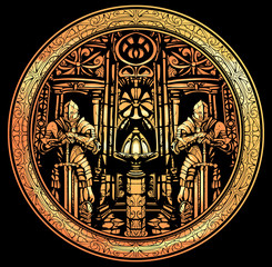 Knights guard the Shrine in the Cathedral