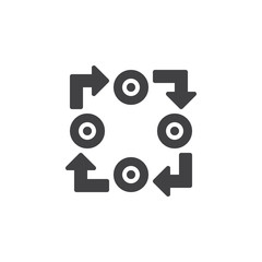 Fototapeta premium Workflow vector icon. filled flat sign for mobile concept and web design. Circular charts solid icon. Symbol, logo illustration. Pixel perfect vector graphics