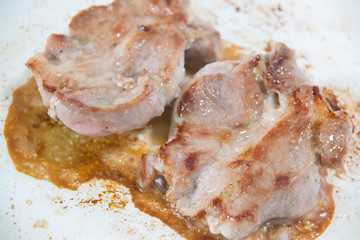  Close up grill pork in stove