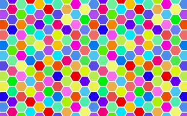 Honeycomb many color, multicolored. Isometric geometry. 3D illustration