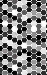 White honeycomb with a gradient color. Isometric geometry. 3D illustration