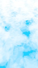 Background of abstract white color smoke isolated on blue color background. The wall of white fog. 3D illustration