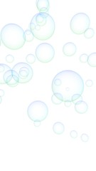 Light pastel colored background with pink bubbles. Wallpaper, texture blue balloons. 3D illustration