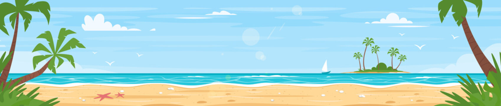 tropical island sea shore