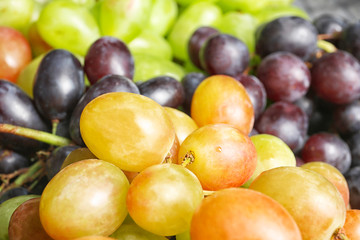 Fresh ripe juicy grapes as background, closeup