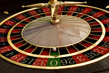 wooden roulette wheel