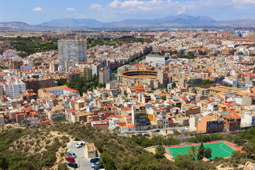 Fototapeta premium View Santa Barbara Castle to Alicante downtown, Spain
