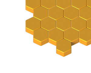 Wall of hexagons as wallpaper or background. 3D rendering	