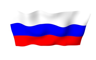 Waving flag of the Russian Federation. The National. State symbol of the Russia. 3D illustration