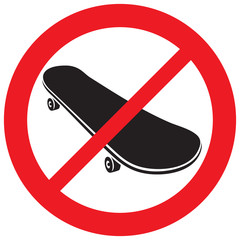skateboard not allowed sign (prohibition icon) © tribalium81