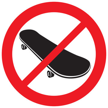 skateboard not allowed sign (prohibition icon)