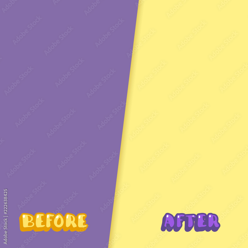 Aufkleber before and after banner with empty space. vector illustration.