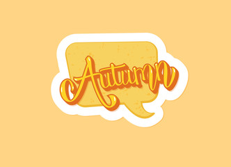 Autumn handwritten lettering with decoration. Vector illustration.
