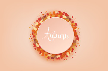 Autumn handwritten lettering with decoration. Vector illustration.
