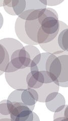 Multicolored translucent circles on a white background. Gray tones. 3D illustration