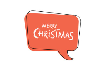 Merry Christmas brush handwritten lettering. Vector illustration.