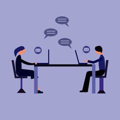 people chatting vector for web