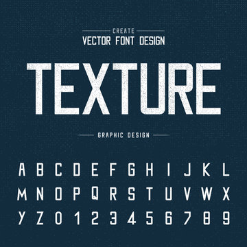 Font and alphabet vector, Chalk letter design and graphic texture on dark blue background