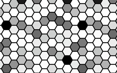 Black honeycomb with a gradient color. Isometric geometry. 3D illustration