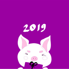 Happy chinese new year 2019 Zodiac sign  Year of the pig