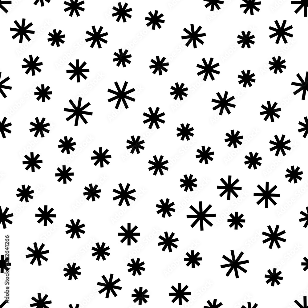 Poster Geometric seamless pattern with asterisk shapes. Vector modern texture