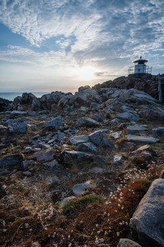 kullen lighthouse on the rocks