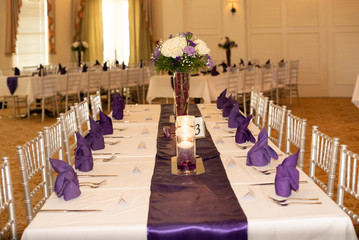 Purple Themes Wedding Reception Decor
