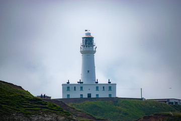 Fototapeta na wymiar Flamborough Lighthouse From the sea