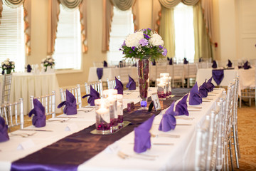 Purple Themes Wedding Reception Decor