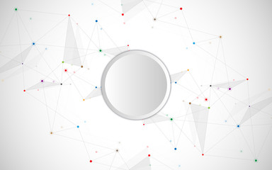 Abstract connecting dots and lines. Connection science and technology background. Vector illustration.