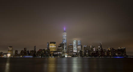 New York skyline in the pleasant night