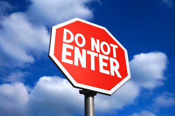 Do not enter sign