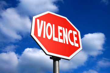 Stop violence sign