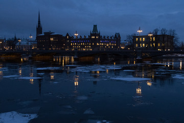 night view of stockholm
