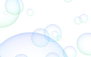 Light pastel colored background with pink bubbles. Wallpaper, texture blue balloons. 3D illustration