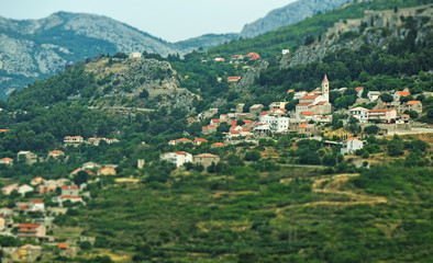 Fototapeta na wymiar Old village near Fortress of Klis in Croatia.