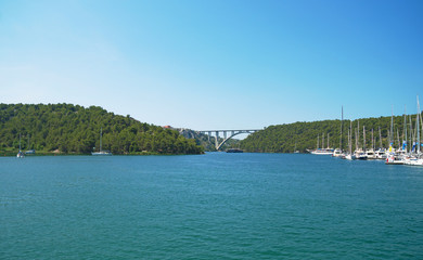 Bridge over the river Krka. Sibenik Bridge