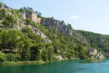 Fototapeta na wymiar KRKA river in national park in Croatia.