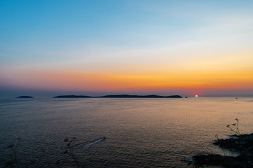 Fototapeta premium Silhouette of Ons Island in Galicia, Spain