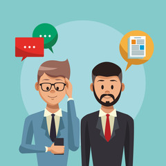 Businessmen teamwork cartoon