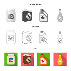 Isolated object of can and food icon. Set of can and package stock symbol for web.