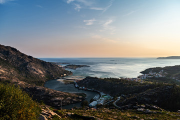 Ria de Corcubion and Finisterre Cape from mount Pindo